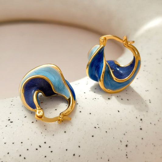 Enamel Hoop Earrings for Women – image 2