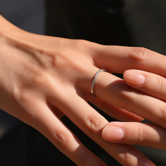 Lab-Created Moissanite Stacking Ring
