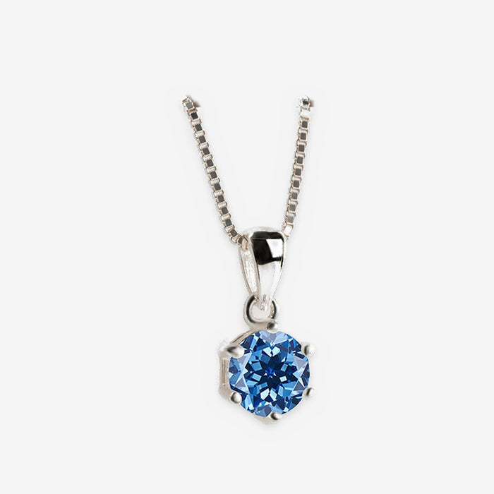 Blue Moissanite Necklace for Women – 1ct Royal Blue Lab-Created Moissanite Solitaire