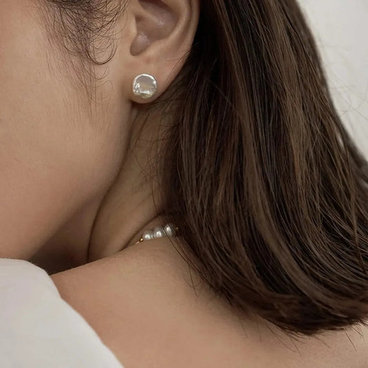 Baroque Cultured Freshwater Pearl Stud Earrings