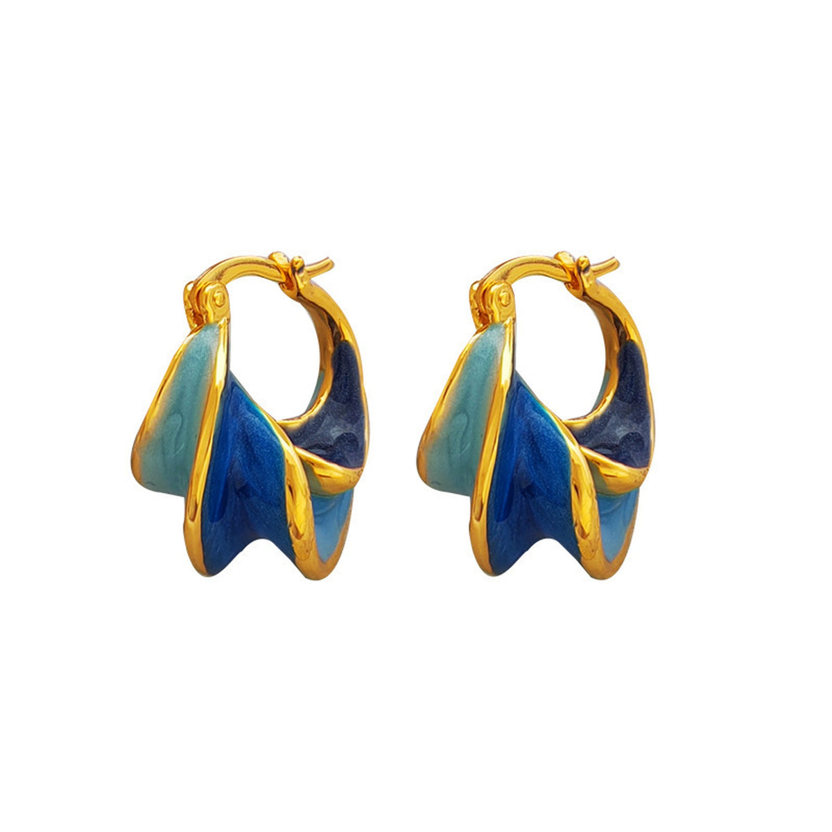 Enamel Hoop Earrings for Women