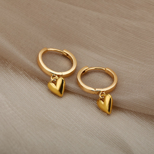 Heart Huggie Earrings for Women