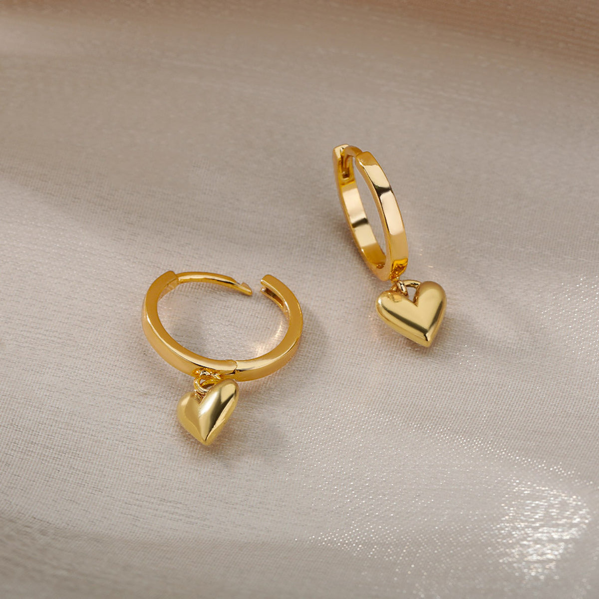 Heart Huggie Earrings for Women – image 2