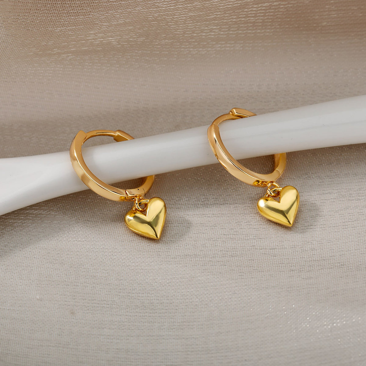Heart Huggie Earrings for Women – image 3