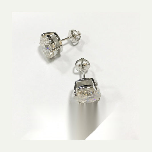 Lab-created moissanite stud earrings with screw backs
