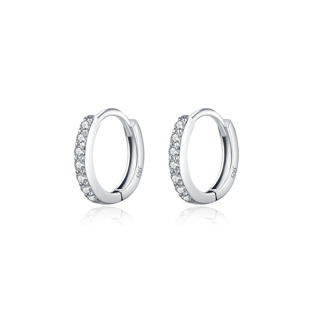 Lab-created moissanite eternity hoop earrings