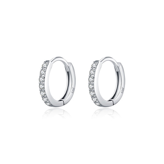Lab-created moissanite eternity hoop earrings
