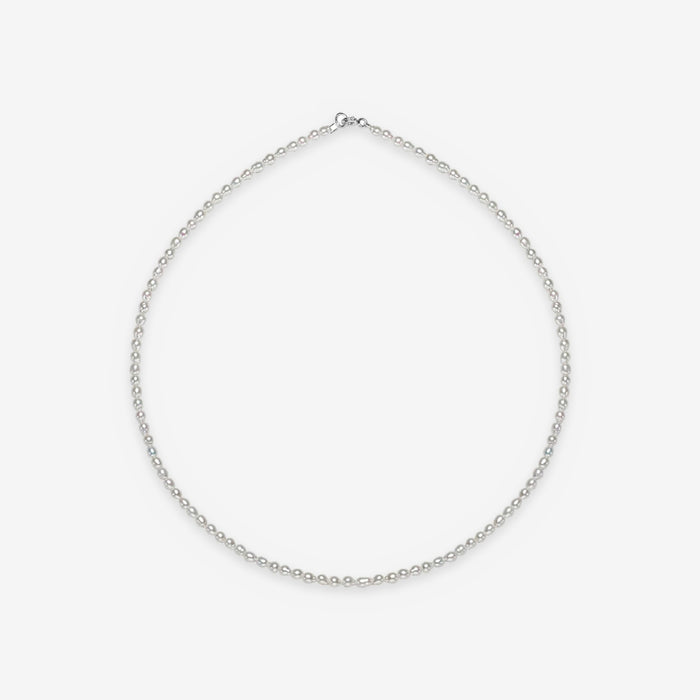 Pearl Choker Necklace for Women – Dainty Cultured Freshwater Rice Pearls, 16in
