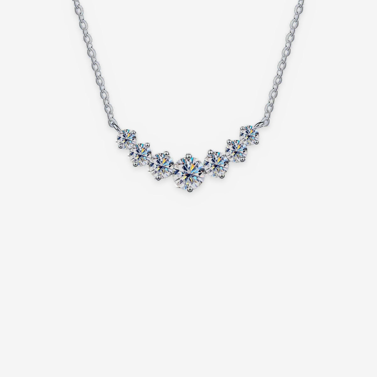 Graduated Lab-Created Moissanite Necklace