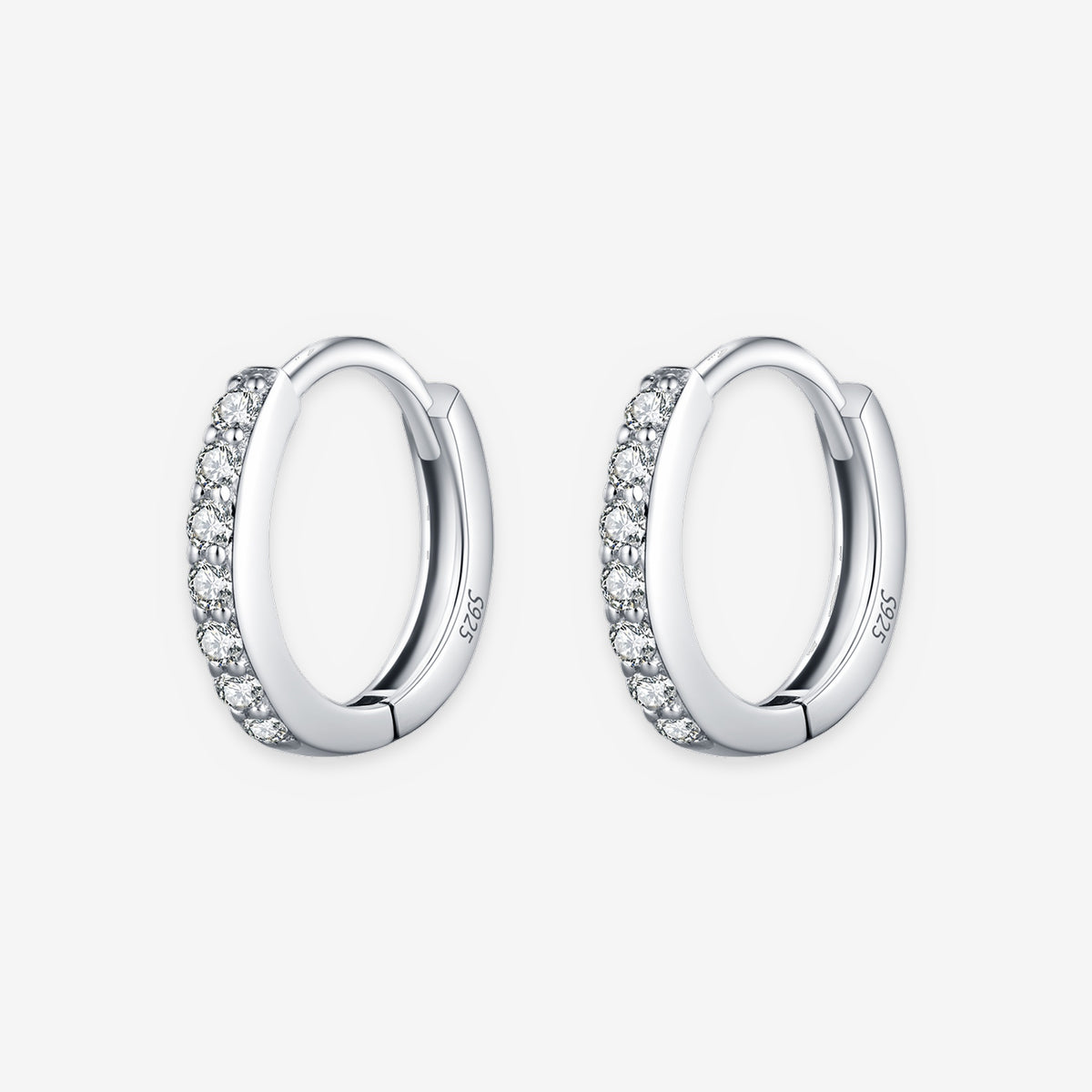 Lab-Created Moissanite Eternity Hoop Earrings
