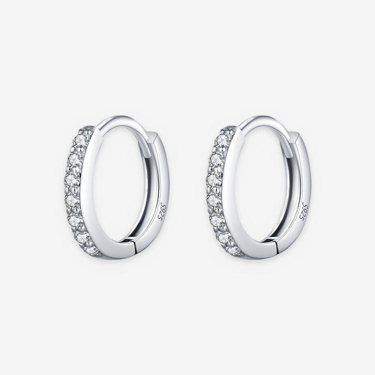 Lab-Created Moissanite Eternity Hoop Earrings