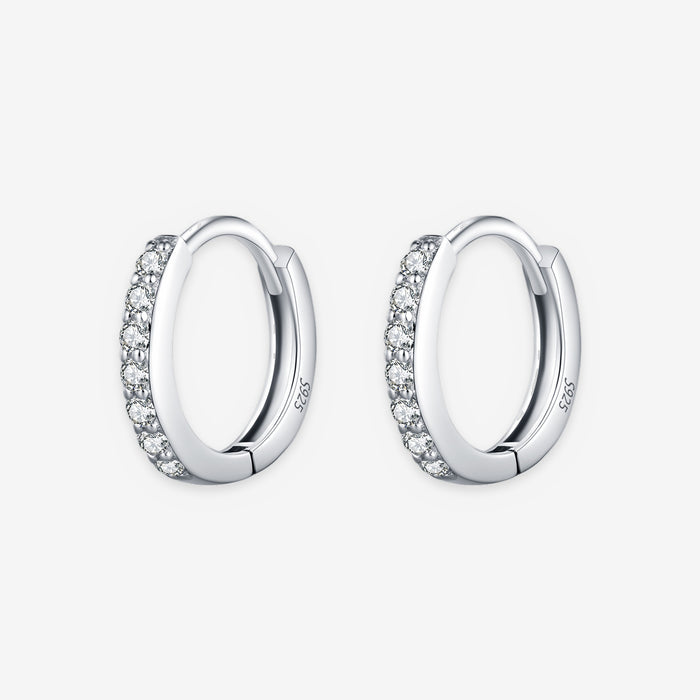 Moissanite Hoop Earrings for Women – Lab-Created Moissanite Small Eternity Hoops