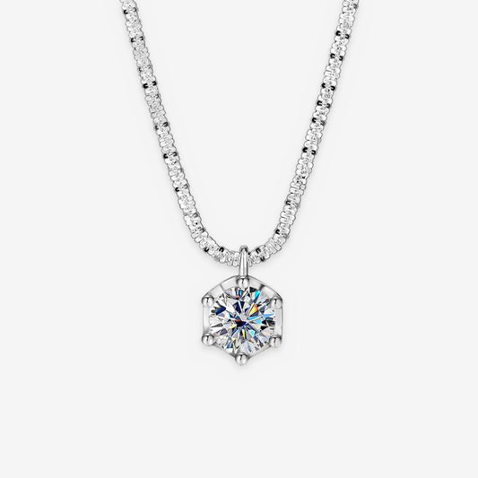 Lab-Created Moissanite Solitaire Pendant Necklace