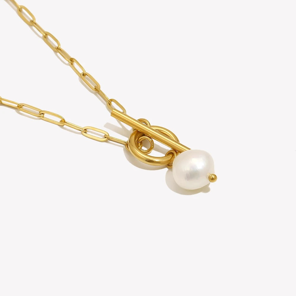 Baroque Cultured Freshwater Pearl Toggle Necklace