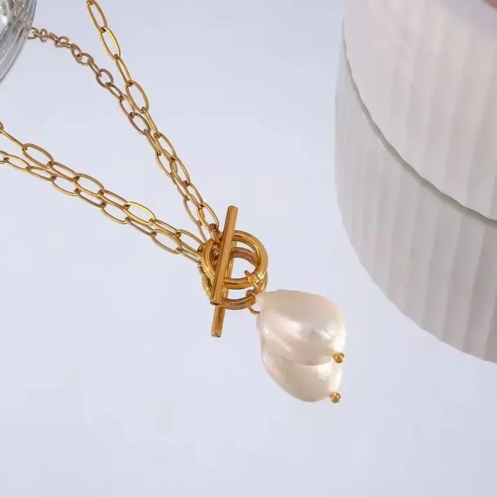 Baroque Cultured Freshwater Pearl Toggle Necklace