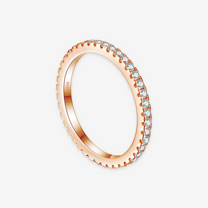 Moissanite Eternity Ring for Women – Lab-Created Moissanite Thin Stackable Band