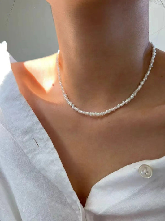 Dainty Seed Pearl Necklace