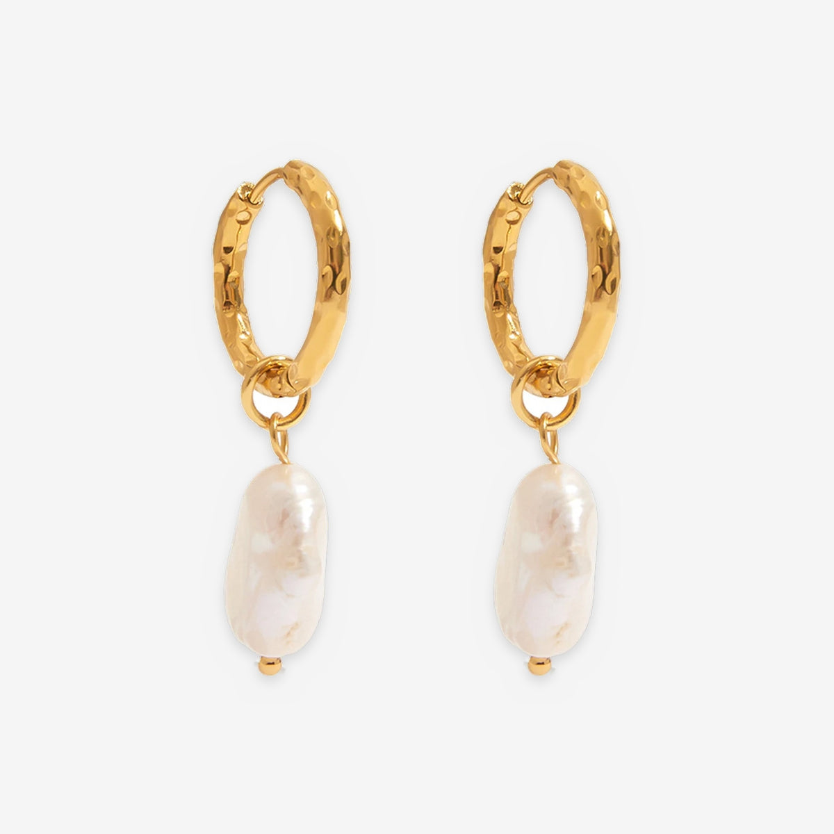 Baroque Cultured Freshwater Pearl Huggie Hoop Earrings