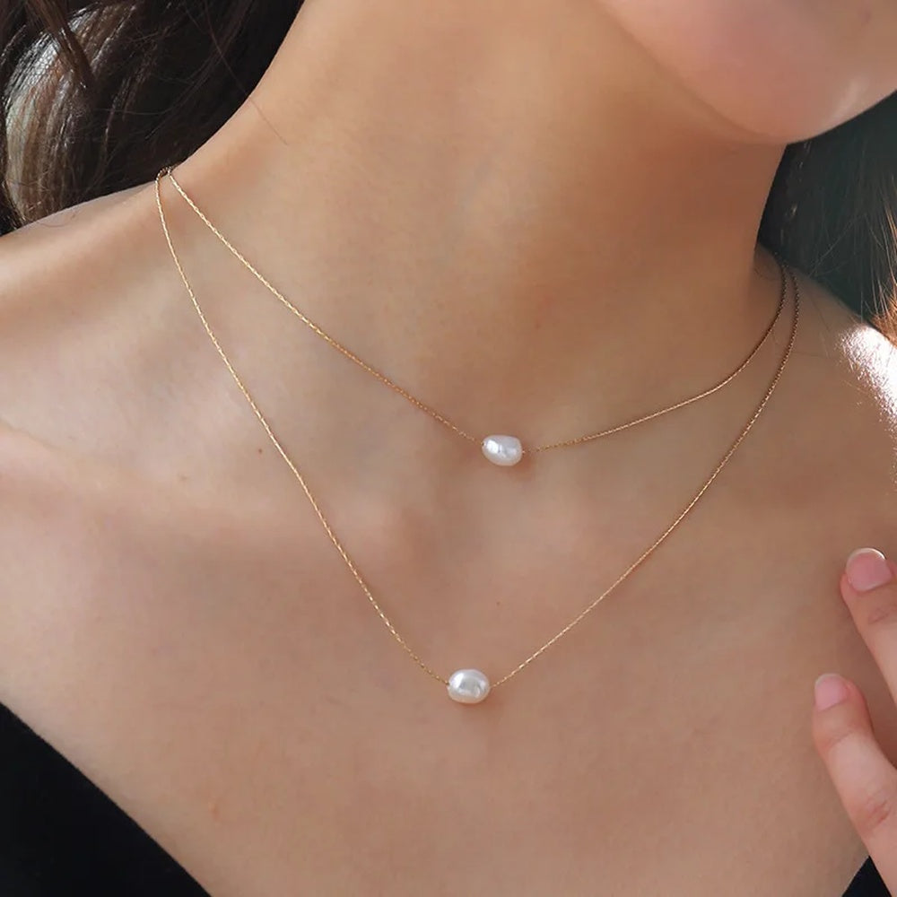 Layered Cultured Freshwater Pearl Necklace