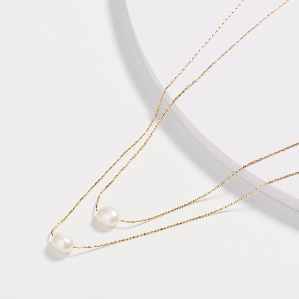 Layered Cultured Freshwater Pearl Necklace