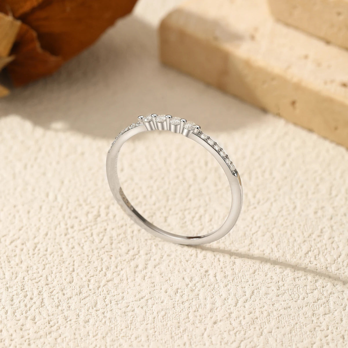 Lab-Created Moissanite Stacking Ring