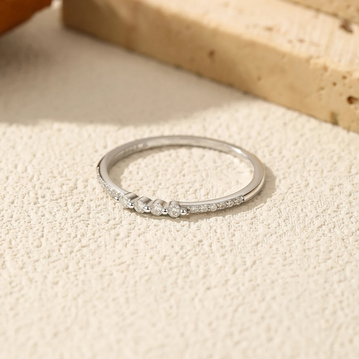 Lab-Created Moissanite Stacking Ring