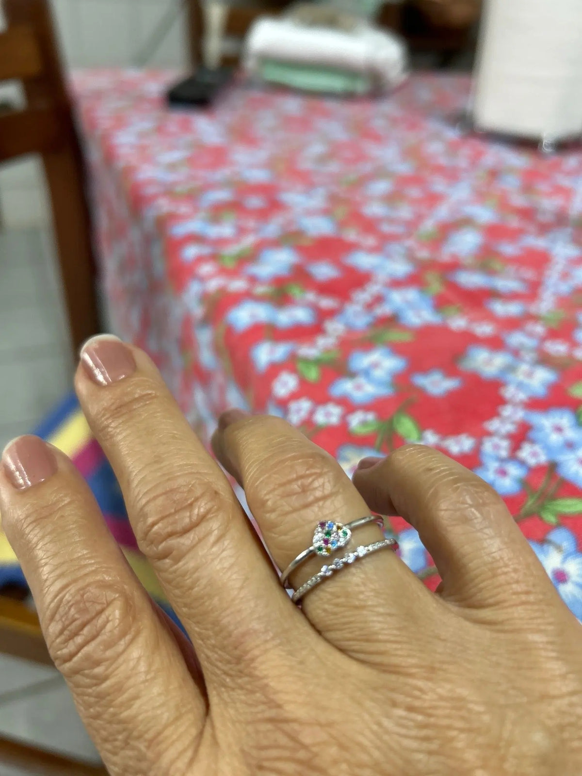 Lab-Created Moissanite Stacking Ring
